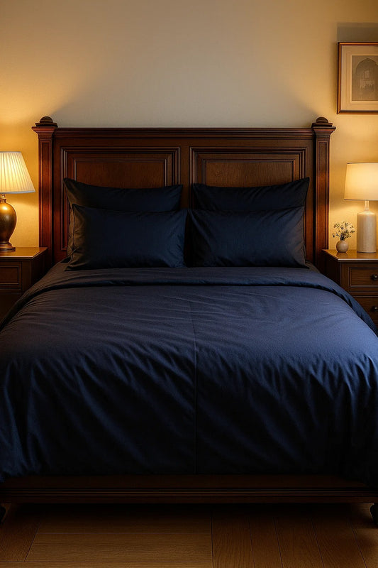 Quilt Cover Set (Navy Blue Plain)