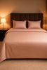 Quilt Cover Set (Pink Satin With Crisp Piping)