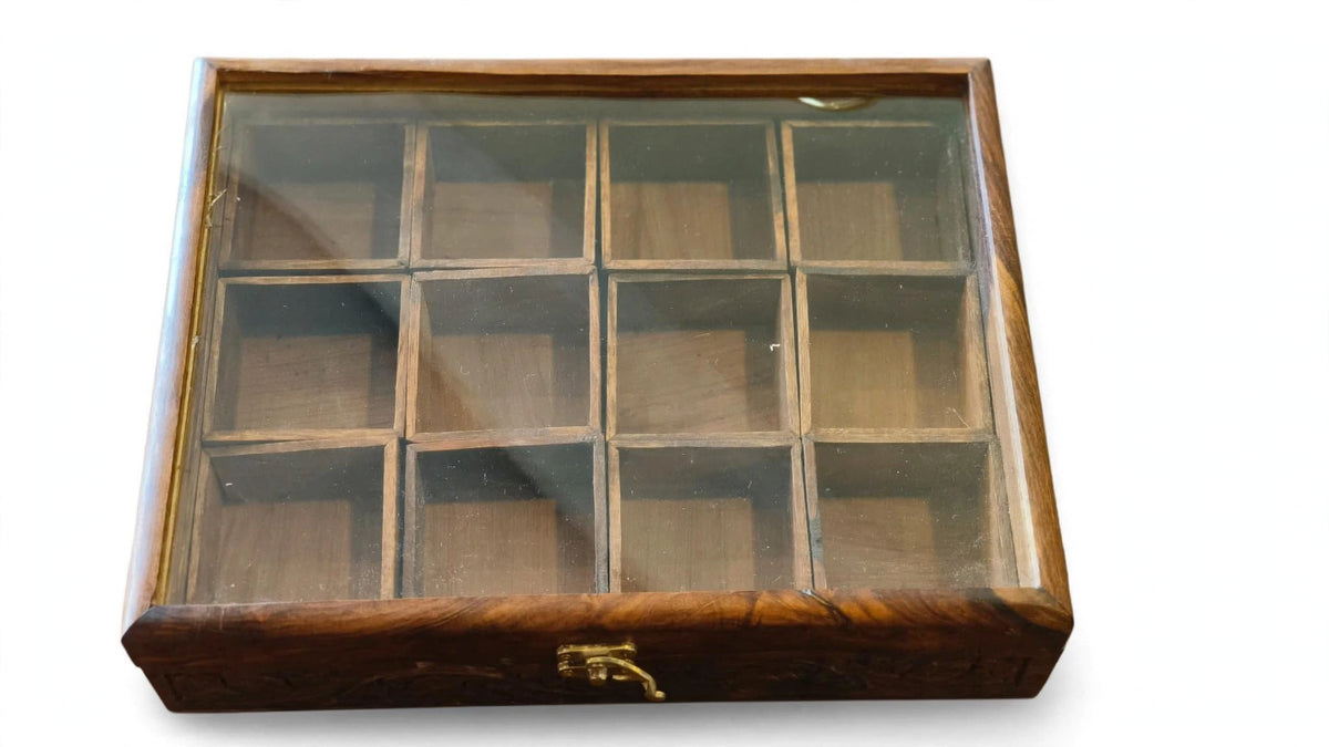 Handcarved wooden multi purpose Box - (design 2)