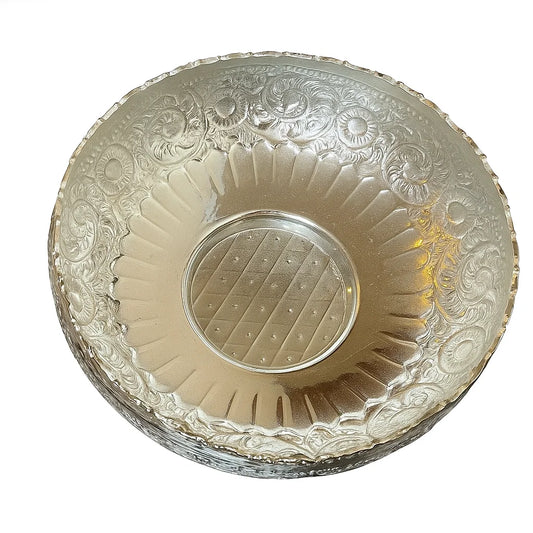 Floral Engraved Brass Bowl