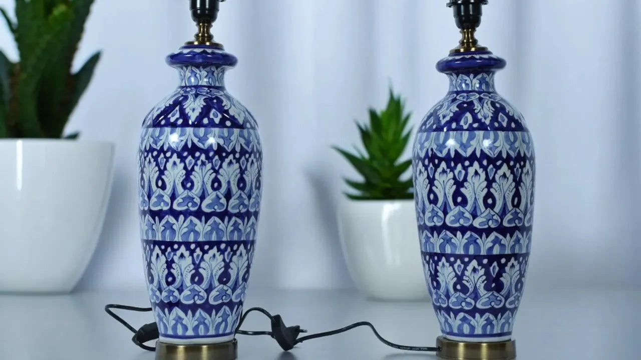 Blue Pottery Lamp