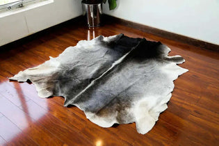 100% Genuine Cowhide Rug- White & black - Handmade Stories