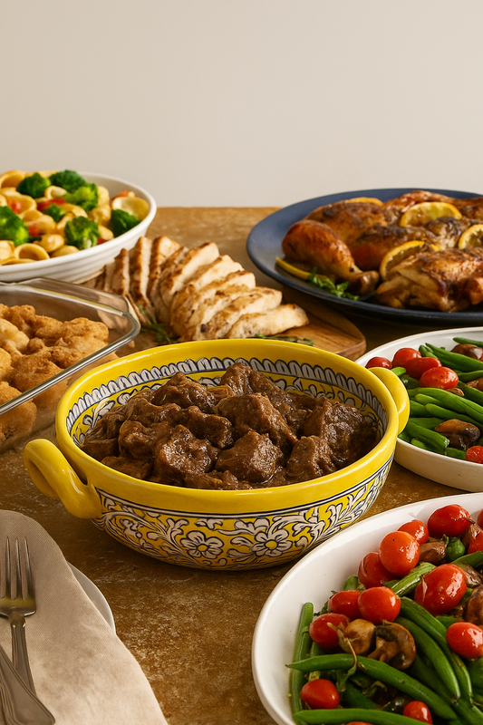 Yellow and White serving dish (Karahi)
