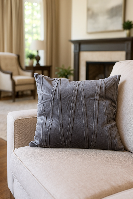 Plain Velvet Cushion Cover (Grey)