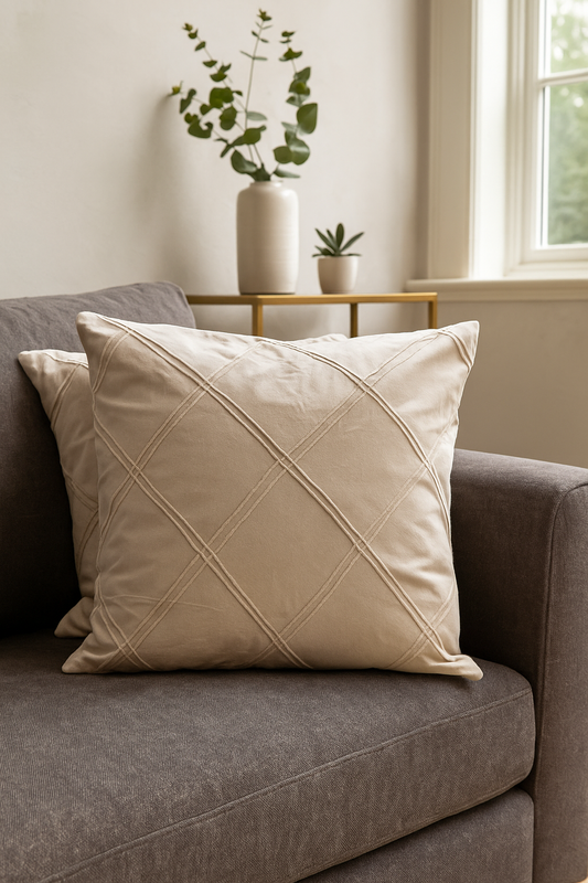 Plain Velvet Cushion Cover (Off White)