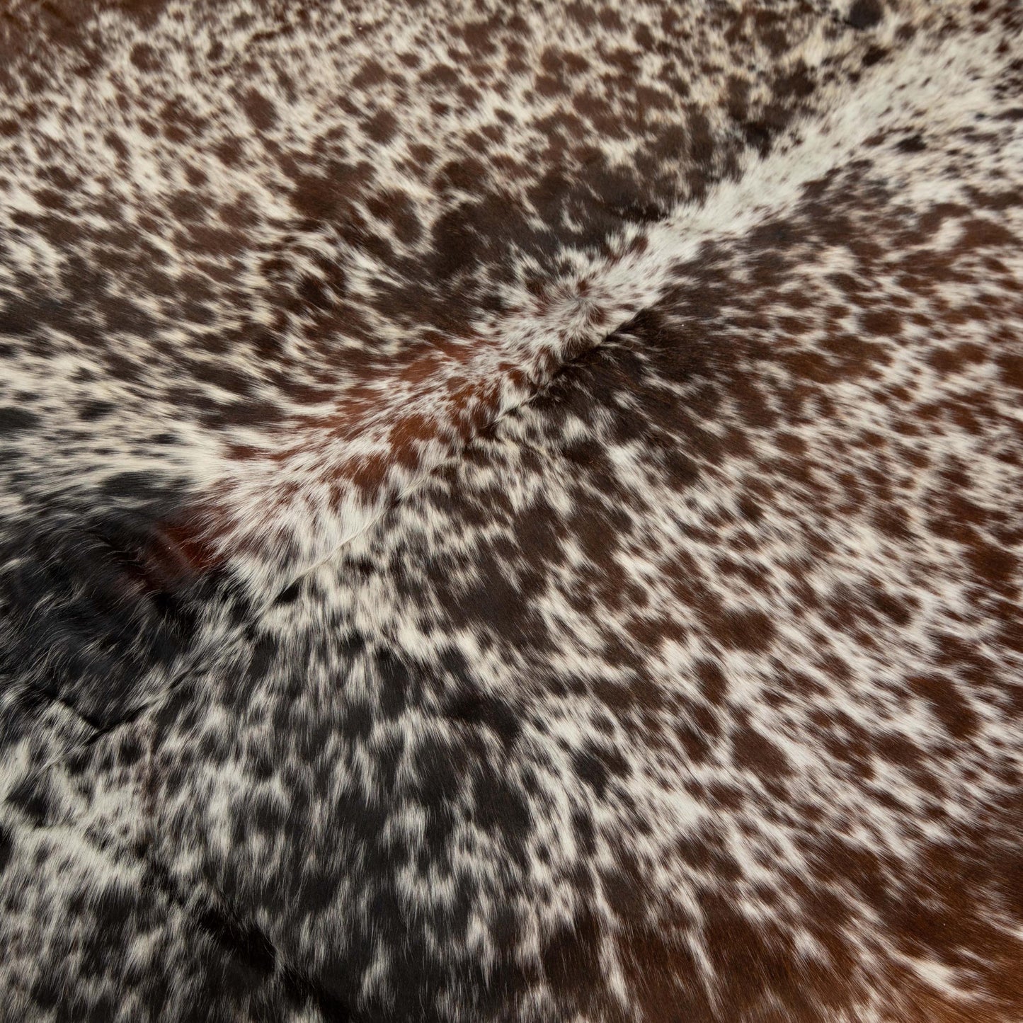 Handcrafted Speckled Tricolor Cowhide Floor Covering