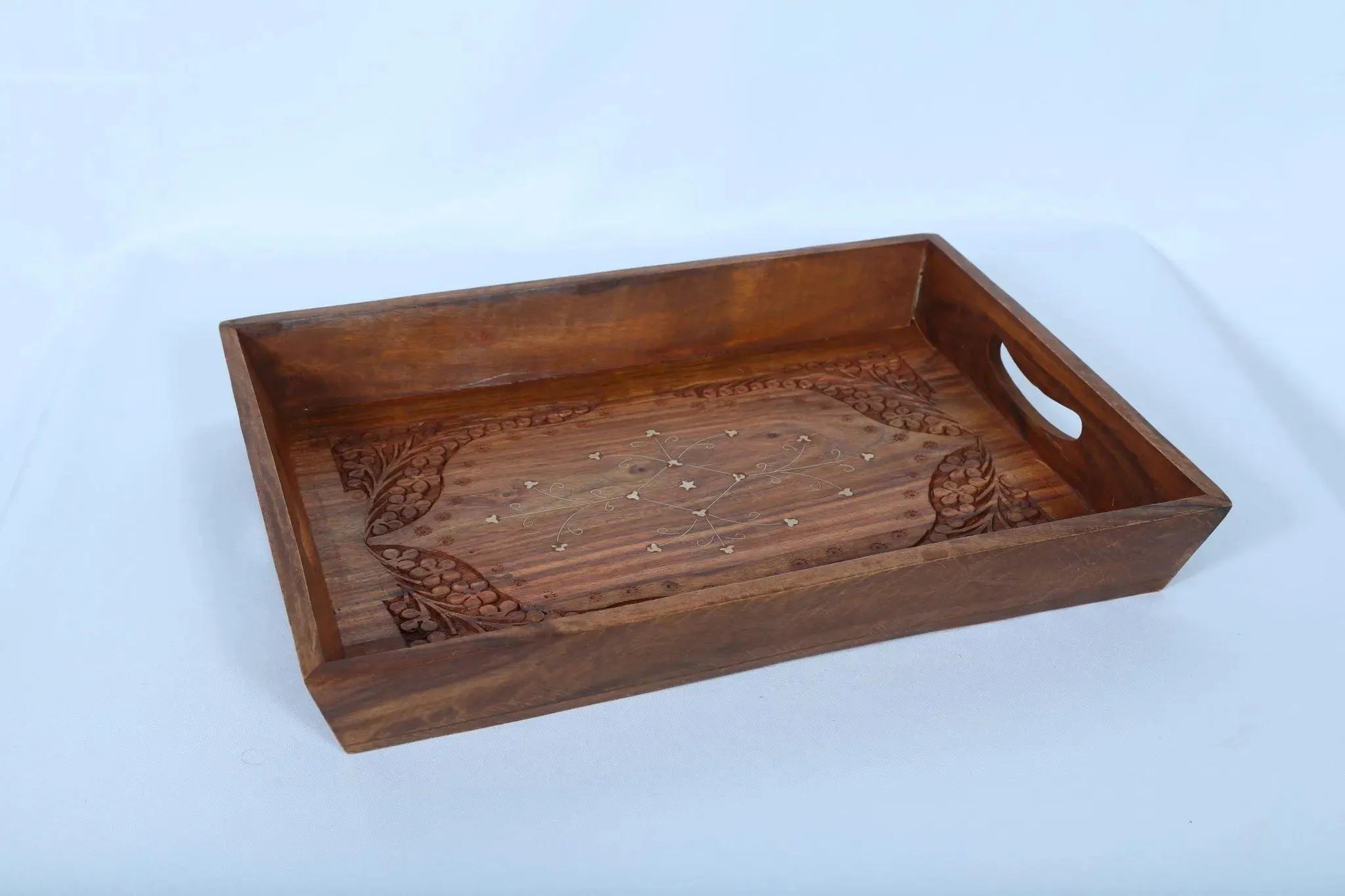 3-Piece Rectangular Wooden engraved Serving Tray Set - Handmade Stories