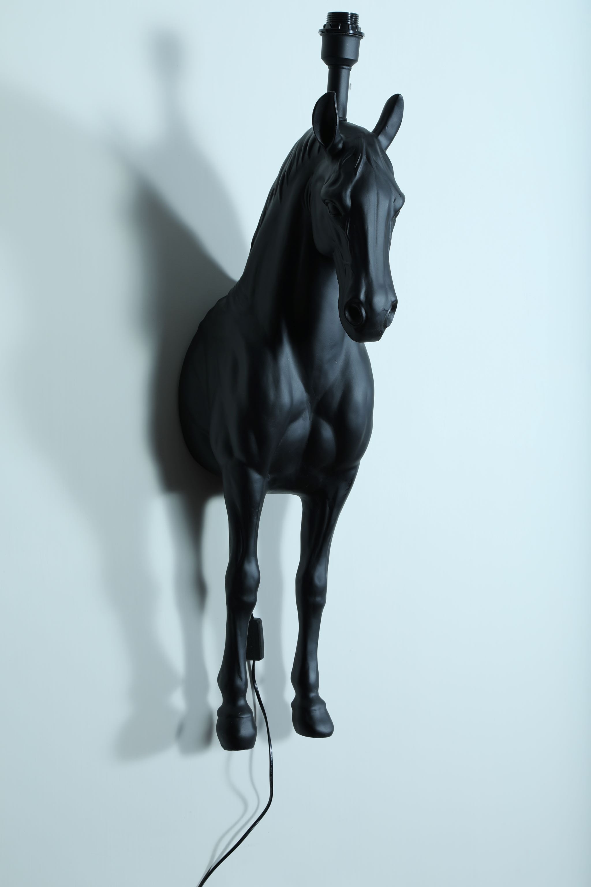 Royal Black Horse Wall hanging Lamp - Handmade Stories