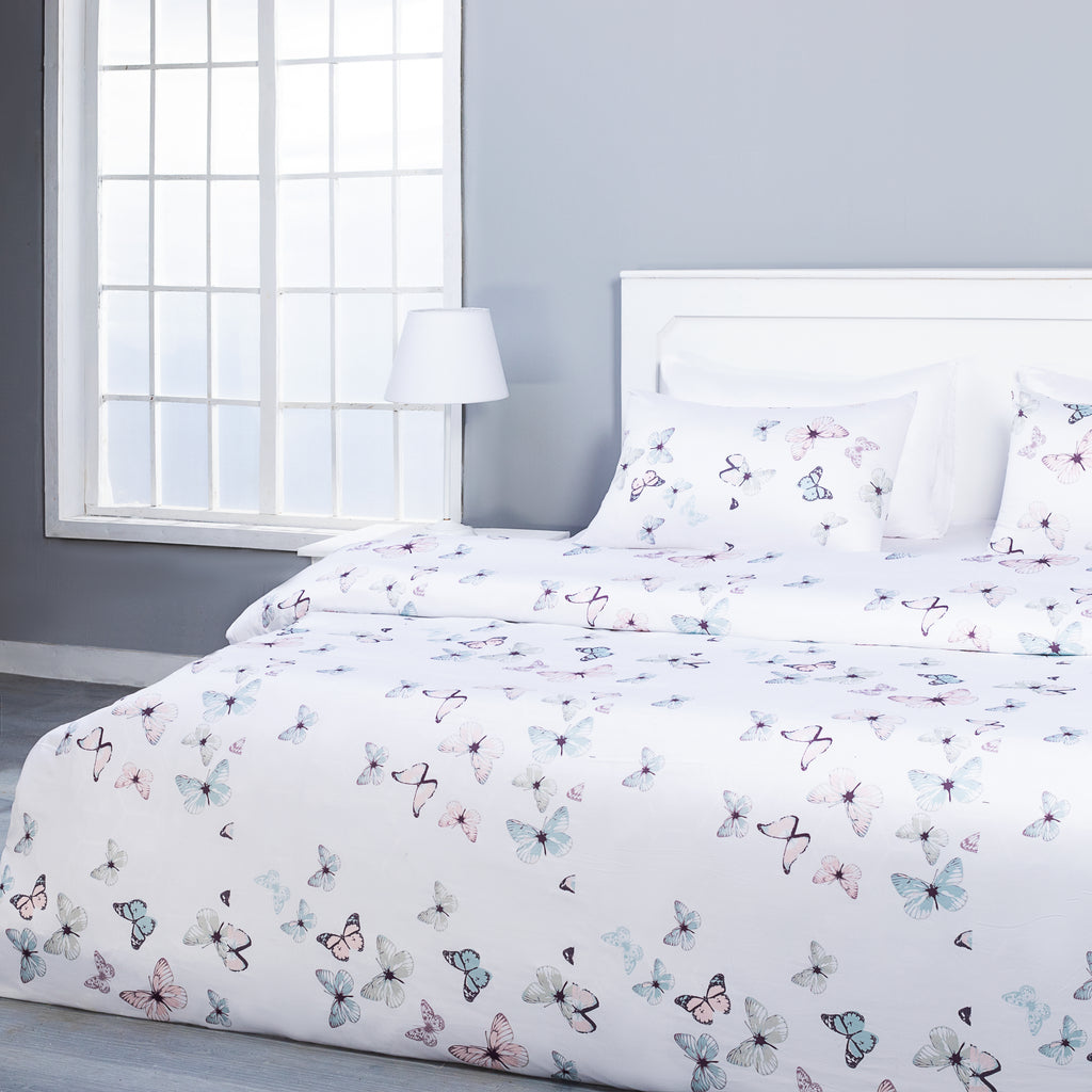 White Butterfly Duvet Cover Set - Elegant Bedding