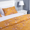 Mustard Yellow and Tea Pink Floral Duvet Cover Set