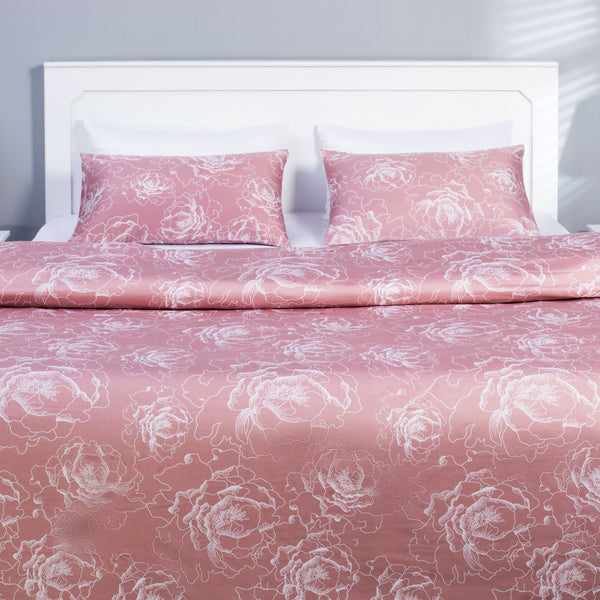 Pink Floral Duvet Cover Set - Handmade Stories