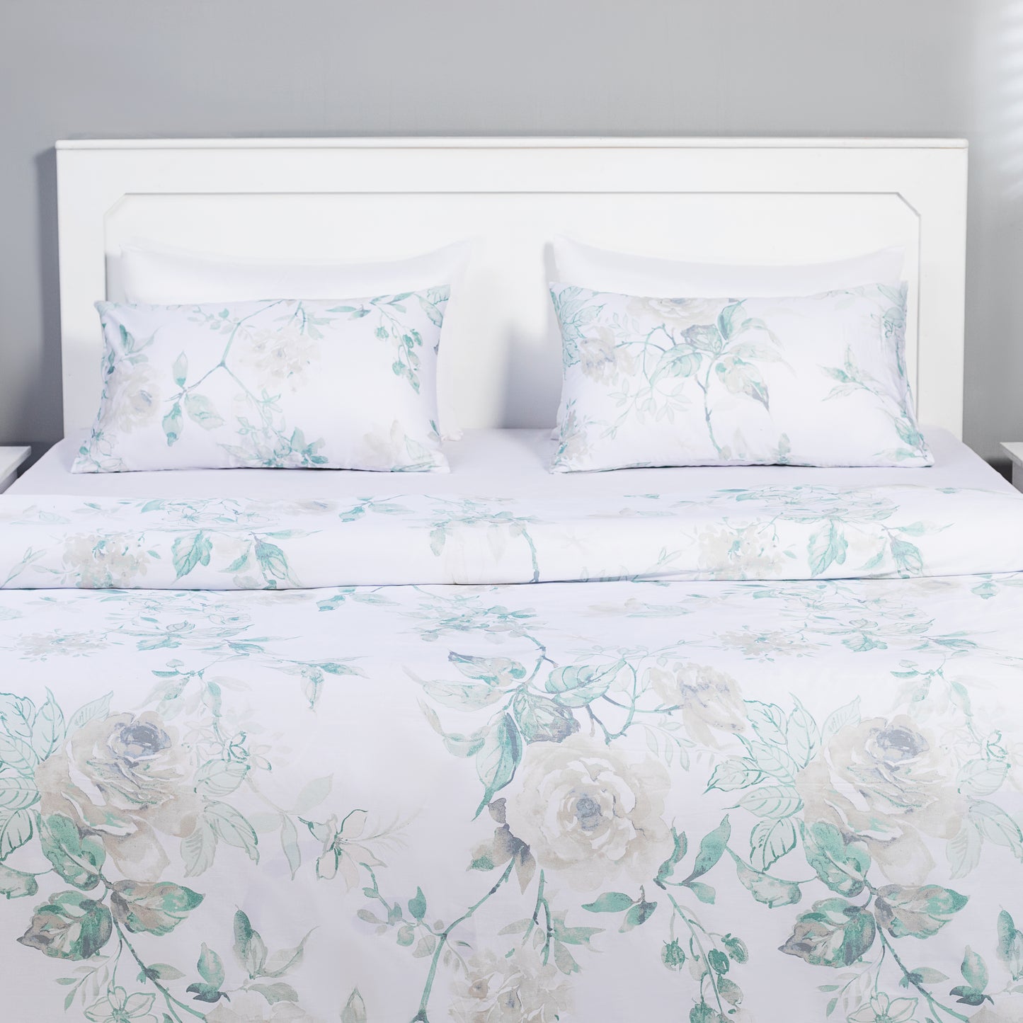 White and Green Tree Duvet Cover Set