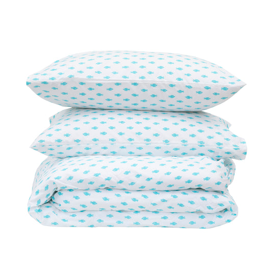 Soft and Fun Fish-Patterned Fitted Sheet Set for Kids