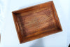 3-Piece Rectangular Wooden engraved Serving Tray Set