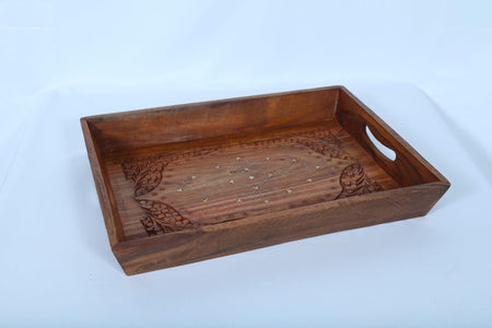 3-Piece Rectangular Wooden engraved Serving Tray Set - Handmade Stories