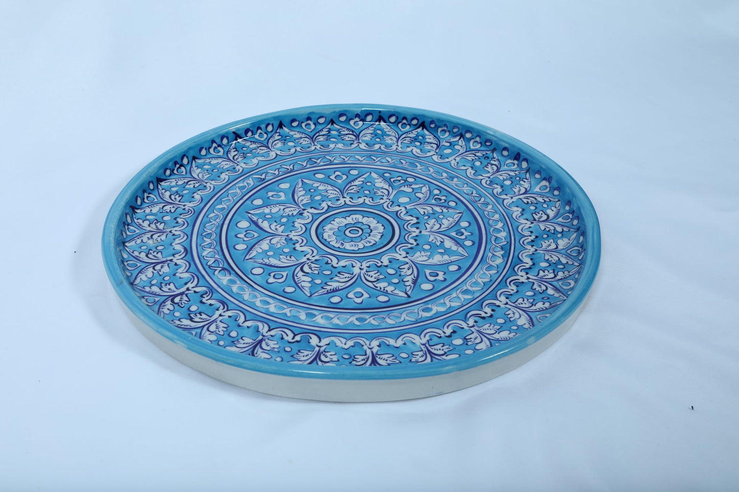 Ceramic Pizza Plate / Salad Platter  (Blue)