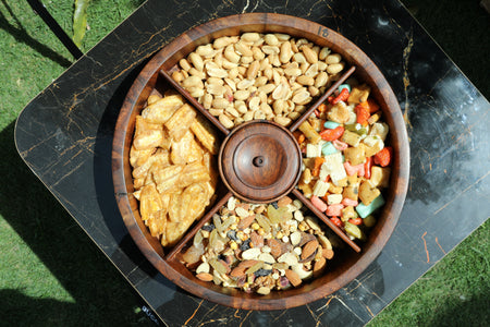 Wooden Dry Fruit Serving Platter - Handmade Stories