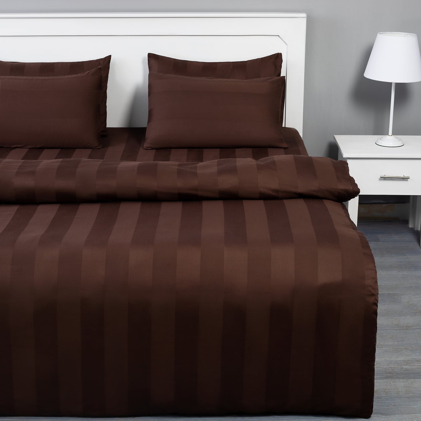 Cozy Chocolate Brown Cotton King Size Duvet Cover