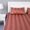 Pink Wide Stripe Bed Sheet Set