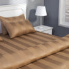 Mud Brown Wide Stripe Cotton Duvet Cover Set King Size