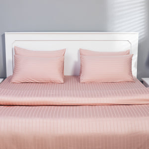 Pink Satin with Crisp Piping - Duvet Cover Set - Handmade Stories