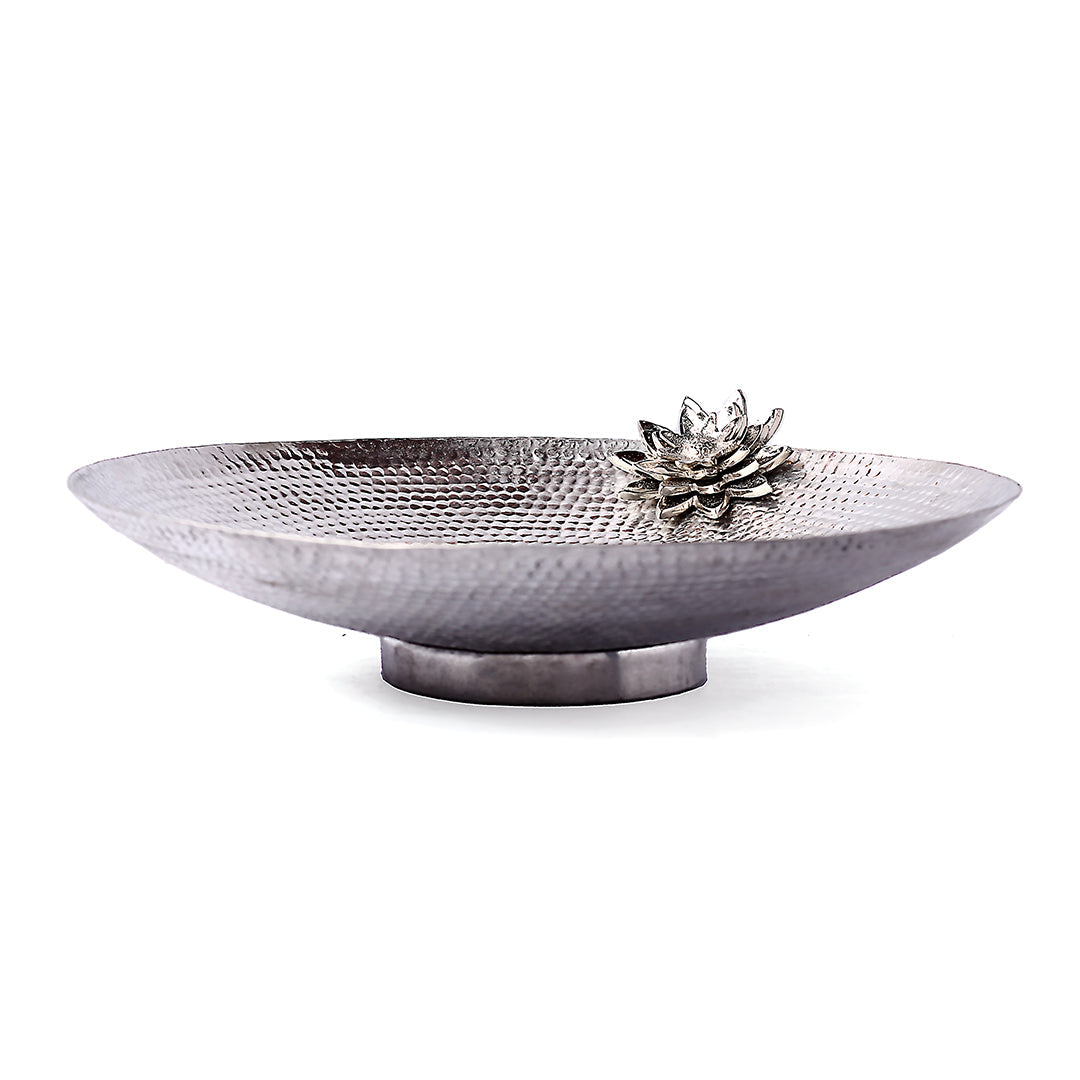 Silver Lotus Salad Bowl | Elegant Serving Bowl | Home Decor