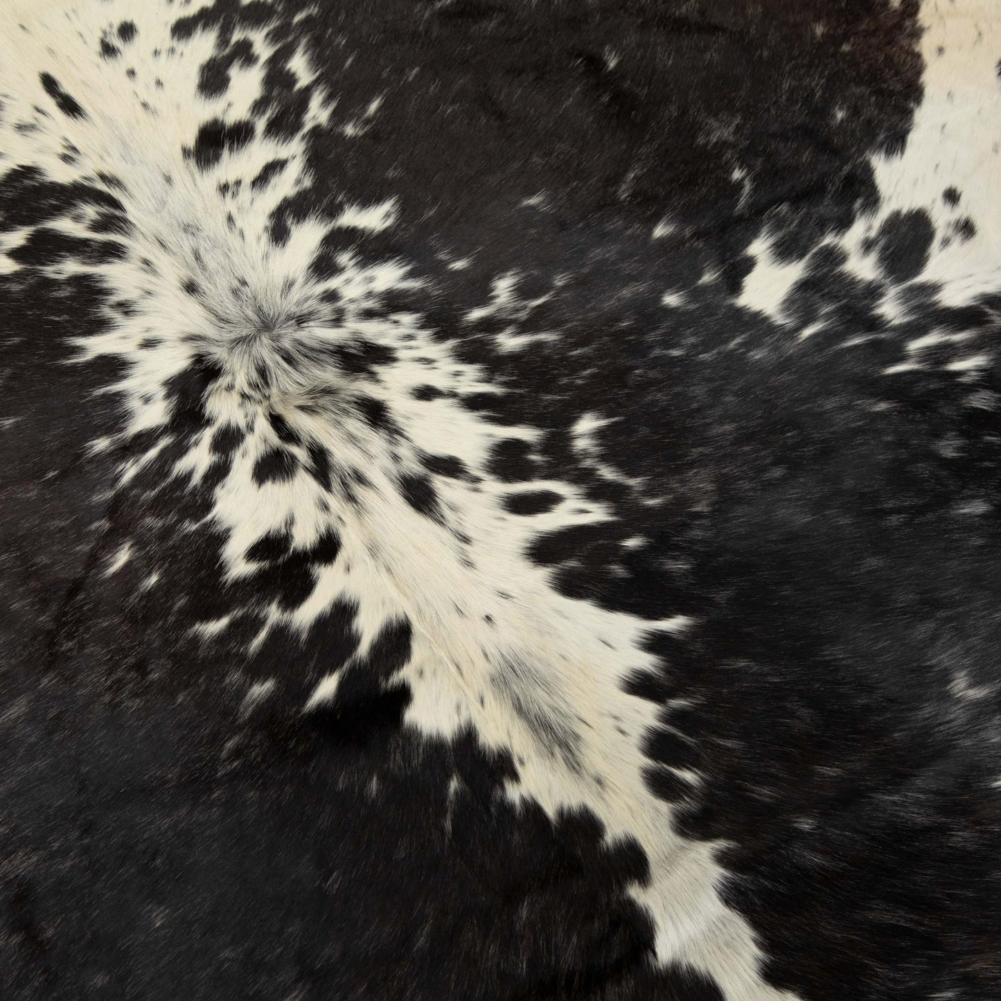 Handcrafted Exotic Tricolor Cowhide Floor Covering