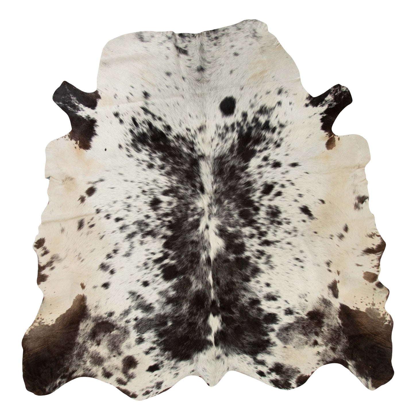 Exotic Whit & Black Tricolor Cowhide Rug