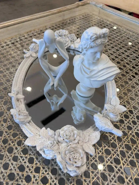 Antique White Finish Mirror Trays Design-5