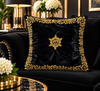 Handmade velvet Cushion Cover (Black and Gold)