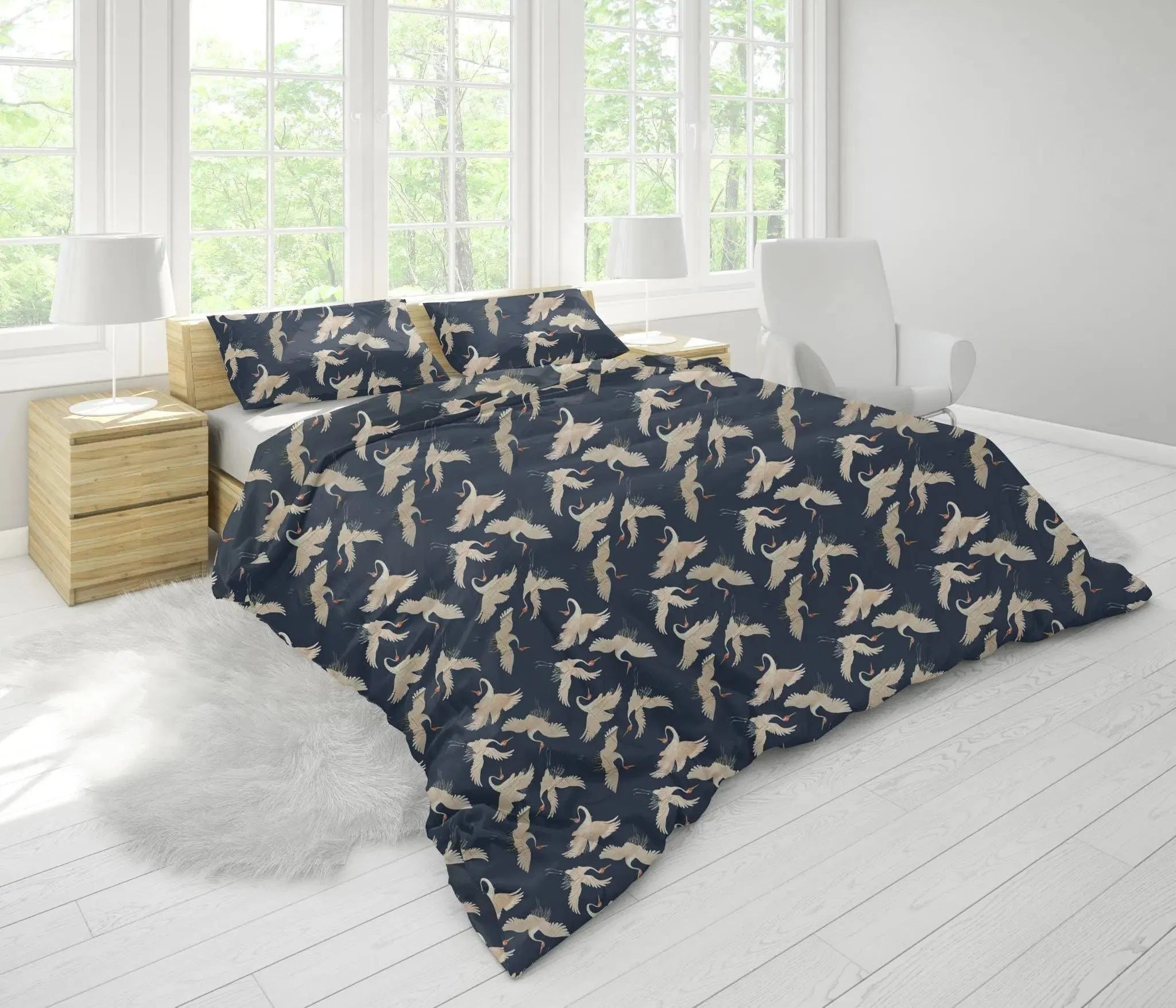 Blue Flamingo Quilt Cover Set - Handmade Stories