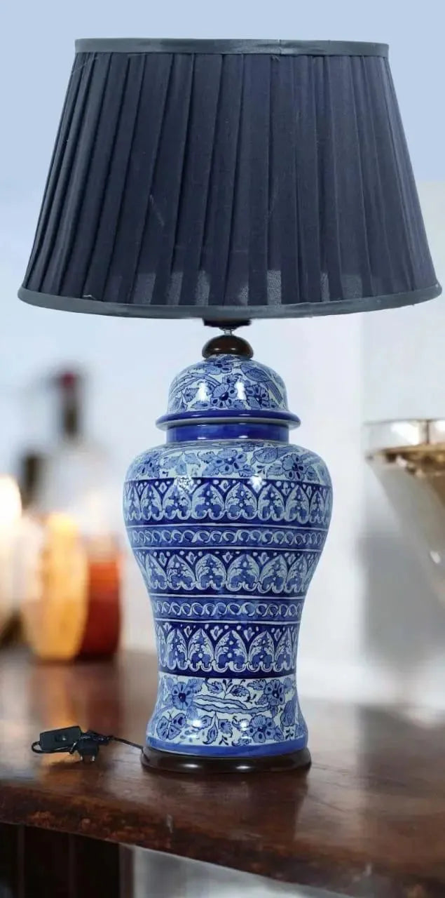 Blue Pottery Lamp ( set of 2) - Handmade Stories