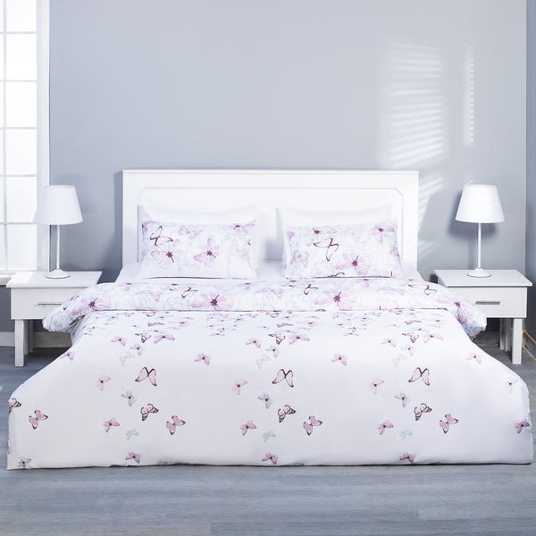 Quilt Cover Set (Ivory white butterfly)