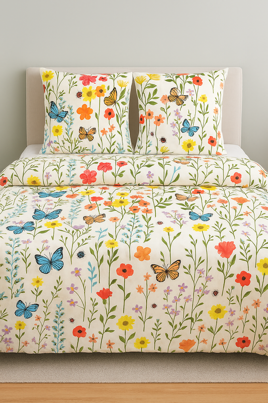 Quilt Cover Set (Butterflies and Flowers)