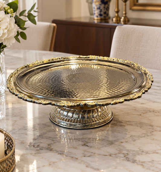 Hand-Carved Cake Stand / platter