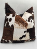 Cowhide Leather throw pillow cover (Brown) - Handmade Stories