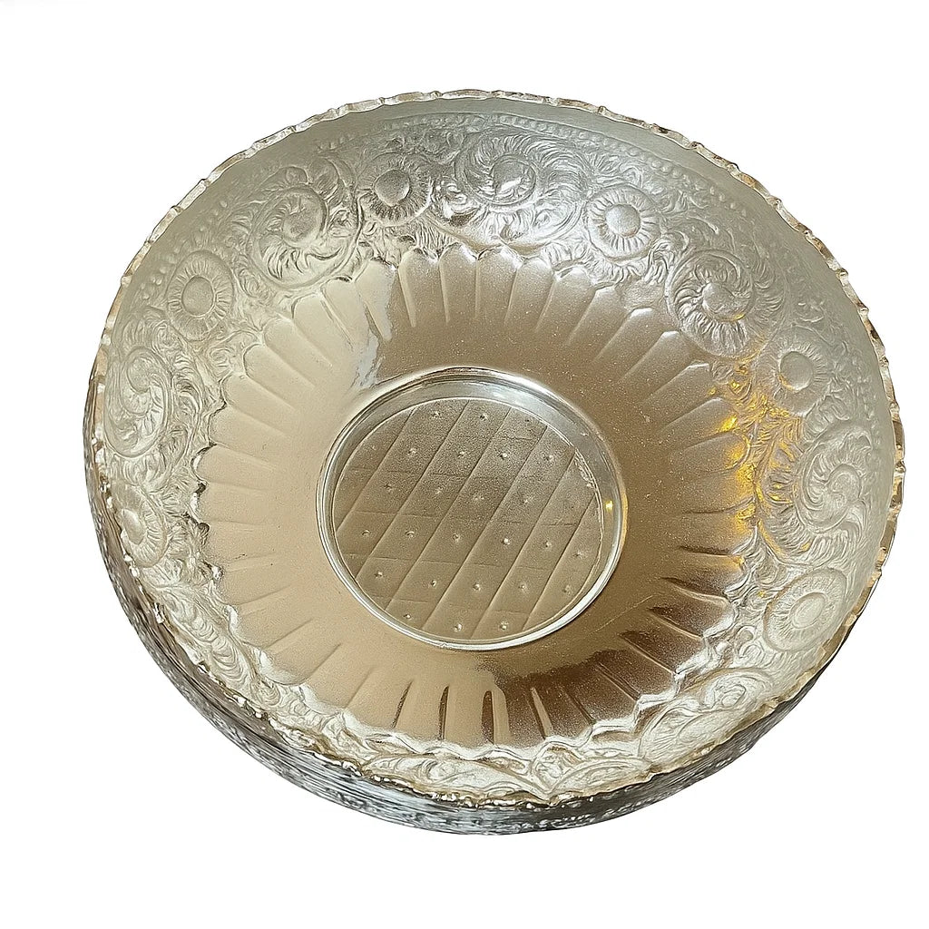 Floral Engraved Brass Bowl