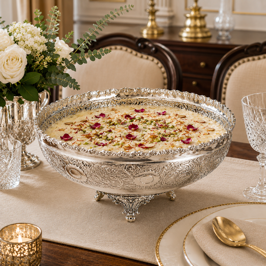 Floral Engraved Brass Bowl