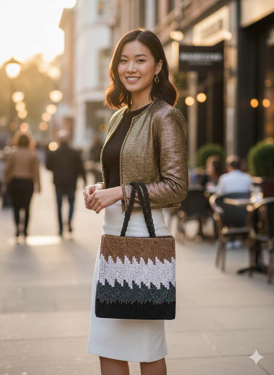 Aurora Peaks Beaded Handbag