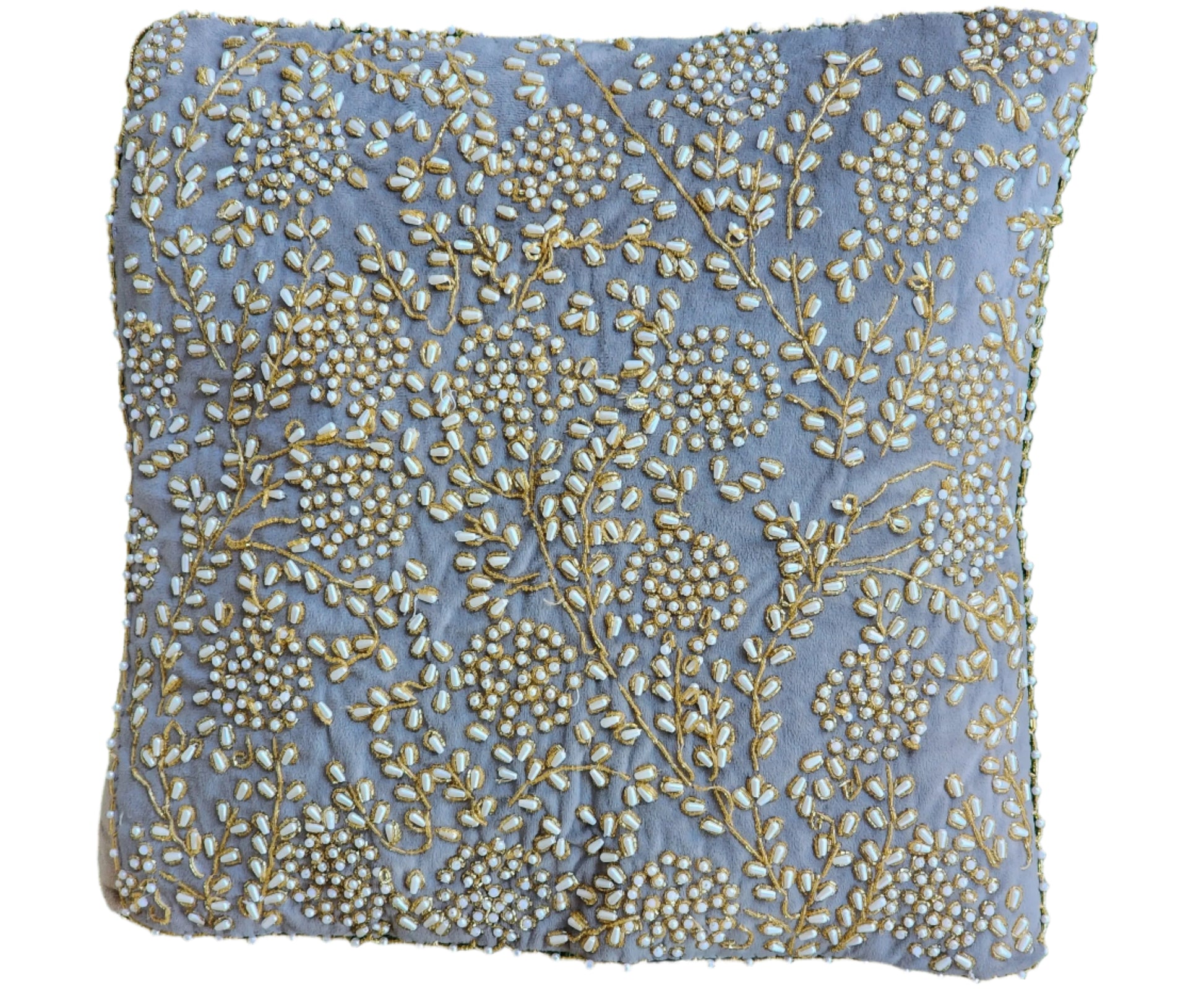 Handmade beaded Cushion Cover 43x43 cm Handmade Stories