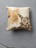 Handmade Velvet Cushion Cover (Beige and Gold - design 2)