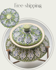 Handmade Ceramic serving pot- Handi with stand - Green