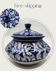 Handmade Ceramic Serving pot- Handi ( with stand) - Blue