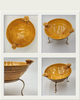 Ceramic serving platter with stand (Mustard)