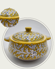 Handmade ceramic serving pot with stand - Handi  (Yellow)