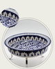 Hand-painted ceramic serving dish with stand (Blue)