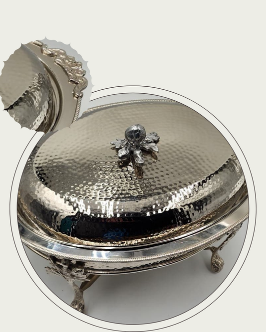 Hammered Oval Chafing Dish / Food Warmer