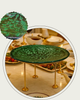 Hand-Painted Emerald Green Serving dish with stand
