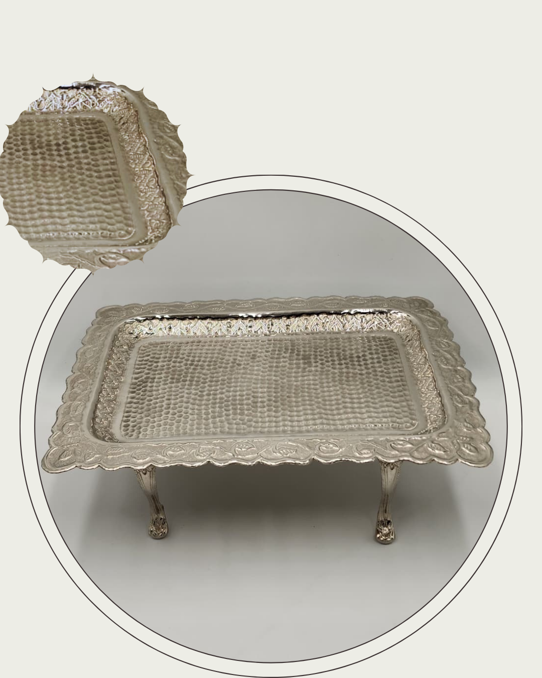 Hand Crafted Hammered Brass Serving Platter