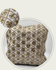 Handmade Velvet Cushion Cover (Ivory white and Gold)